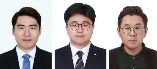 (왼쪽부터) 전진표 군(석사후 연구원, 공동1저자), 전준형 학생(기계공학부 4, 공동 1저자), 홍지우 교수(교신저자)(숭실대 제공]